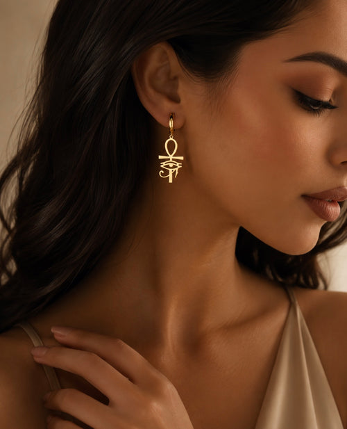 Eye of Eternity Gold Hoop Earrings