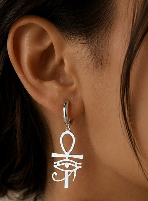 Eye of Eternity Silver hoop earrings