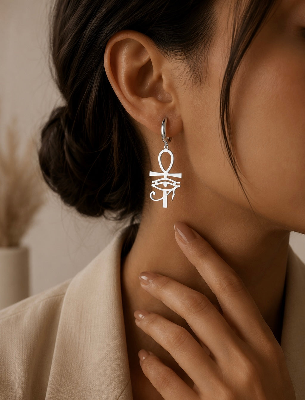 Eye of Eternity Silver hoop earrings